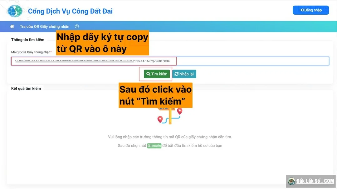 Tra cứu mã QR Giấy chứng nhận trên hệ thống
